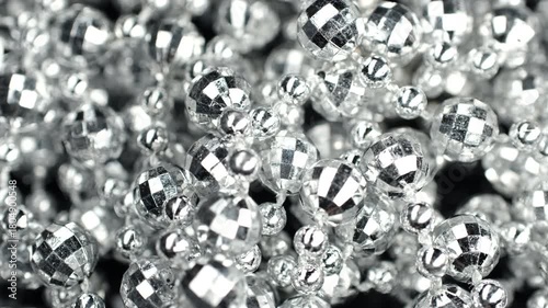 Christmas lights holiday silver garlands. Christmas decoration for home