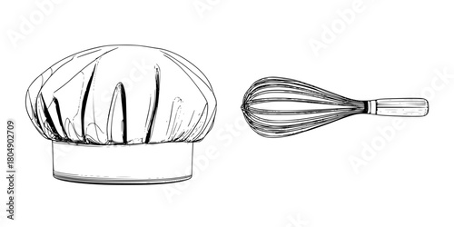 Elegant Simplicity: Chef's Hat Black White | Clean, isolated vector art for creative projects.