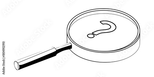 Eye Storm: Simplistic Lens Inspecting Detail | Clean, isolated vector art for creative projects.