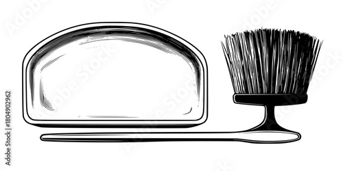 Elegant Dustpan Brush Silhouette | Clean, isolated vector art for creative projects.