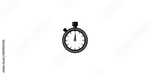 Timeless Moment: Ticking Away Black White | Clean, isolated vector art for creative projects.