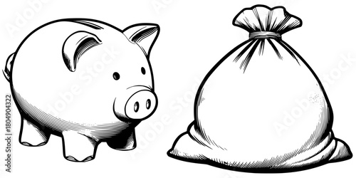 Piggy Bank Savings Dreams | Clean, isolated vector art for creative projects.