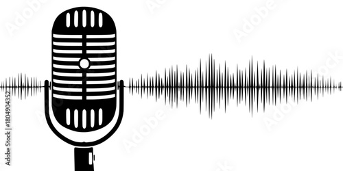 Classic Microphone Graphic, Vintage Style | Clean, isolated vector art for creative projects.