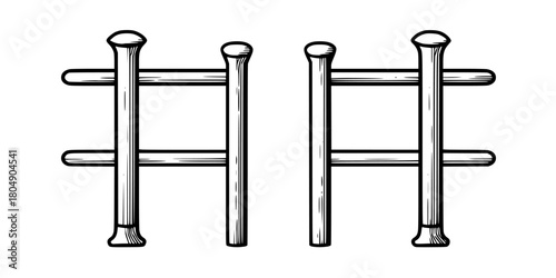 Timeless Vignette: Symphony Bars | Clean, isolated vector art for creative projects.