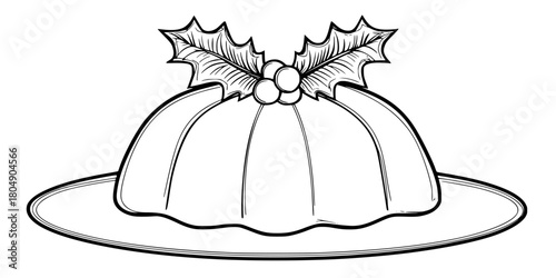 festive feast Christmas cheer | Clean, isolated vector art for creative projects.