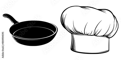 Bakery Bread Kitchen, Black White | Clean, isolated vector art for creative projects.