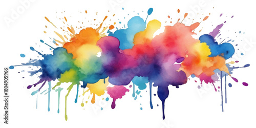 Abstract colorful watercolor paint splash art background texture pattern design illustration