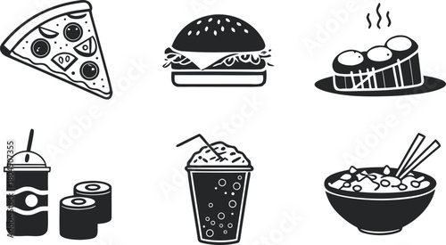 Fast Food and Drink Icons pizza slice