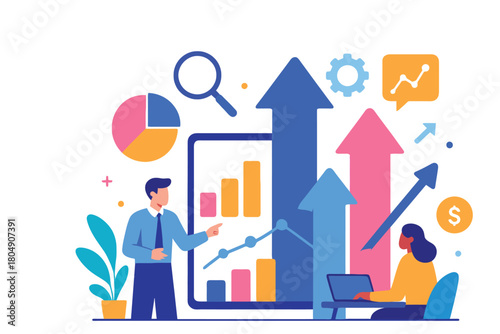 Business growth and financial success with data analysis and strategy