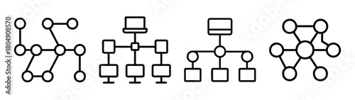 Diagram of network graphs and data structures for computer science and educational resources design