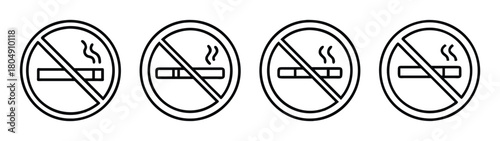 No smoking sign vector illustration for smoke free zones and public health awareness campaign use