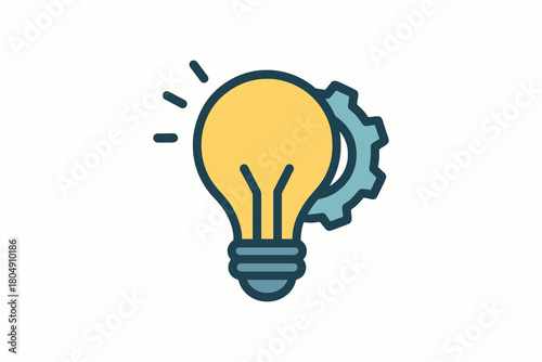 Light bulb with gear symbolizing innovation and mechanical idea generation