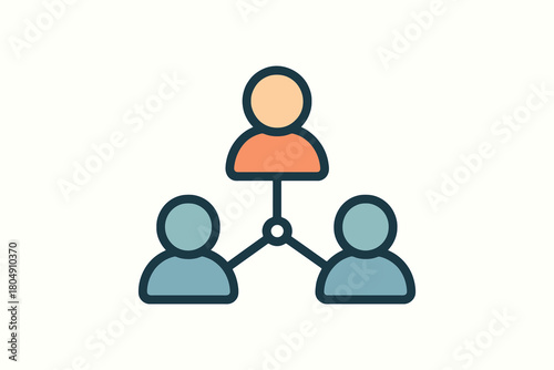 Simple icon representing hierarchy and connection between people