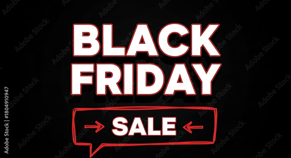 Fototapeta premium Black friday sale advertisement with bold text on a black background