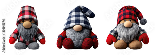 Plaid gnome doll patchwork quilt craft embroidery cozy handmade holiday decor soft toy