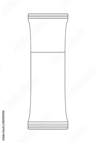 A sleek black stand-up pouch outline against a dark background. Ideal for food packaging, snacks, coffee, tea, or retail products. Modern, premium branding with flexible storage and clean lines.