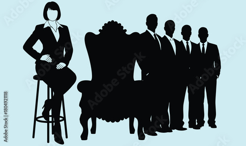 silhouette, business, teamwork, leadership, corporate, manager, group, meeting, chair, office, boss, team, professional, workforce, success, strategy, partnership, executive