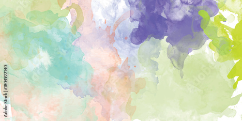 Pastel watercolor background with vibrant hues artistic texture. isolated on white background