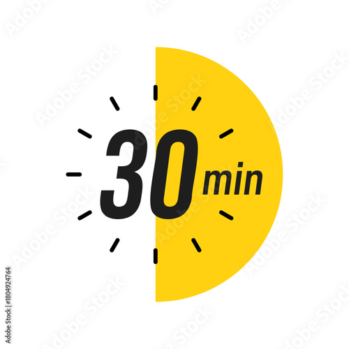 10 minute Timer, clock, stopwatch isolated icons. Countdown timer symbol. Label cooking time. Minute timer, Time measure, Chronometer, Alarm, Kitchen timer, label, sticker, stamp.  Vector illustration