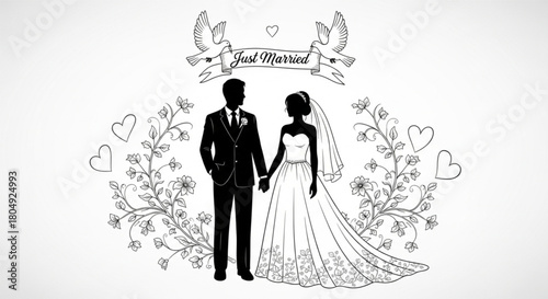 Hand drawn wedding doodles