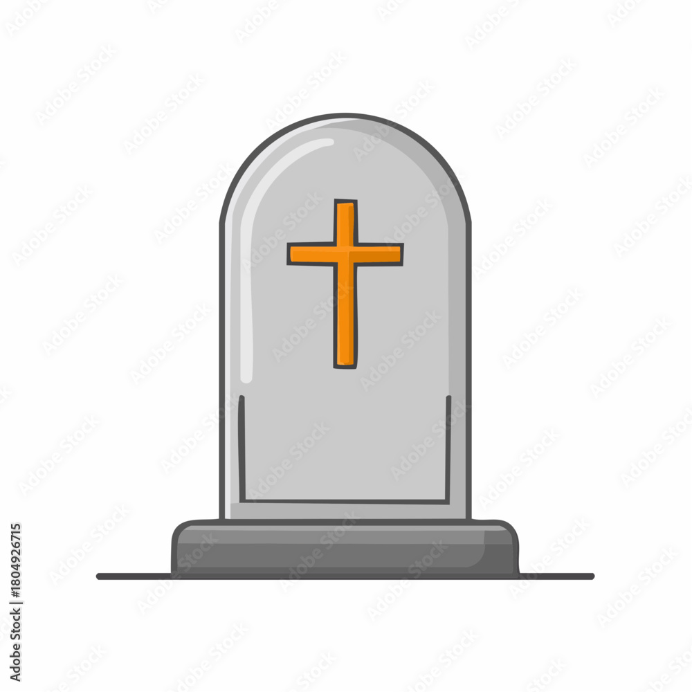 Obraz premium Tombstone with Cross Symbol for Death Memorials or Religious Cemetery Grave Markers Memorial Day