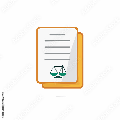 Legal Document with Scales of Justice Illustration