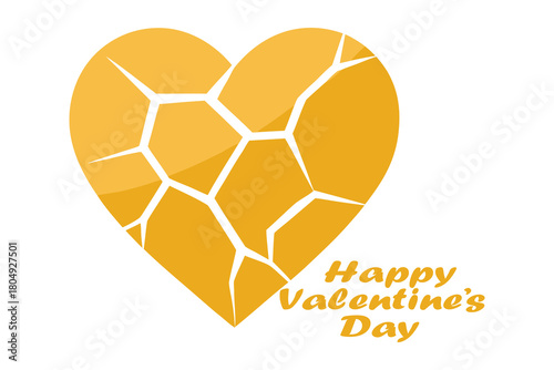 Valentine Kintsugi Heart Vector Illustration | Happy Valentine's Day 
