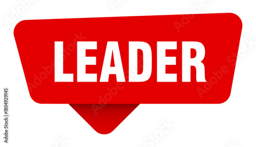 leader red sticker isolated on transpatent background. leader sign