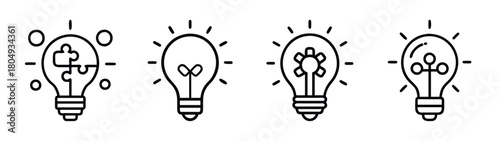 Creative idea lightbulb concept for innovation inspiration and problem solving vector illustration