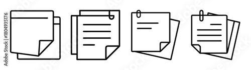 Illustration of stacked documents papers with paperclip for office and business concept use