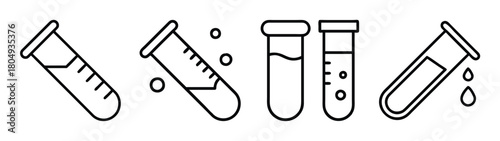 Illustration of test tubes for science lab experiments and chemical research and analysis process