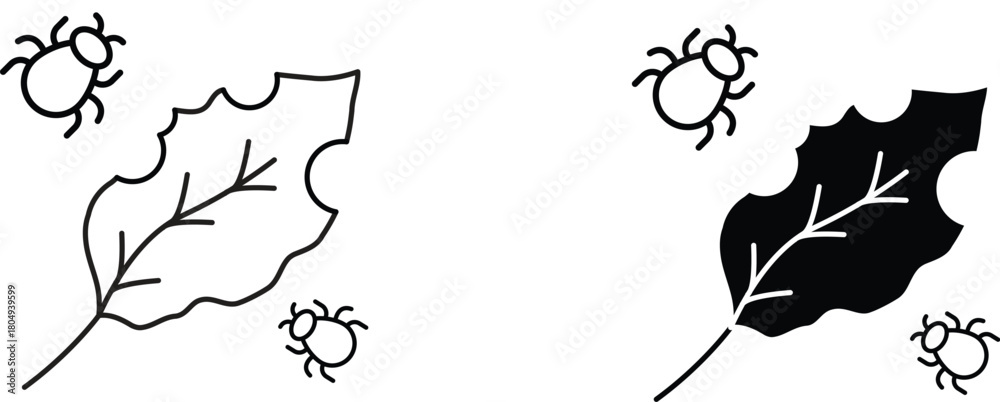 Fototapeta premium pest plants icon vector graphic illustration with white background flat hand made icon fill icon .