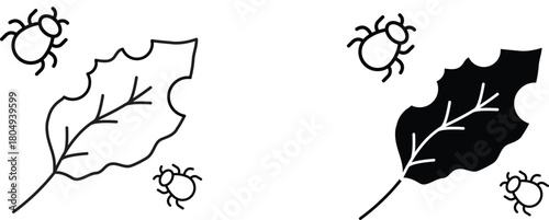 pest plants  icon vector graphic illustration  with white background flat hand made icon fill icon .