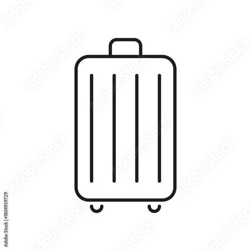Suitcase Line Icon. Travel Luggage, Baggage, And Packing Outline Symbol. Vacation And Business Trip Essentials. Editable Stroke. Isolated Vector Illustration