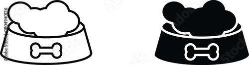 pet  bowl icon vector graphic illustration  with white background flat hand made icon fill icon .