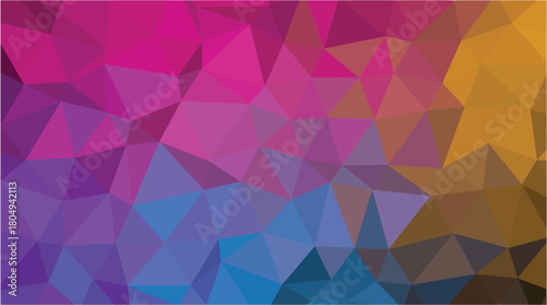 High-Energy Geometric Low-Poly Background with Hot Pink, Teal, and Golden Brown Gradient