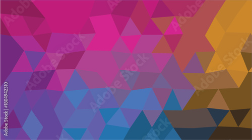 Bold Low-Poly Gradient Background in Fuchsia, Cerulean, and Earthy Gold Tones