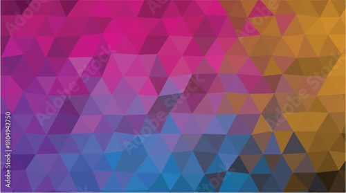 Multicolor Low-Poly Triangle Texture in Hot Pink, Teal, and Warm Gold