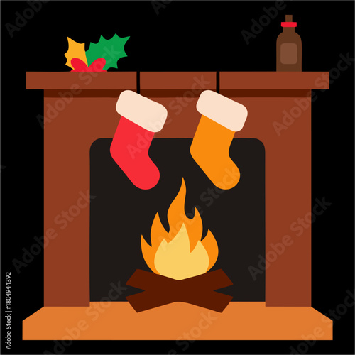 vector, chimenea, navidad, santa, navida, bujía, fuego, llama, ilustración, celebraciones, icono, alumbrado, decoraciones, símbolo, vacaciones, designio, cera, ardiente, acomodador, lámpara, cardar