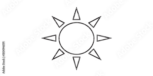 Sun weather symbol outline icon vector