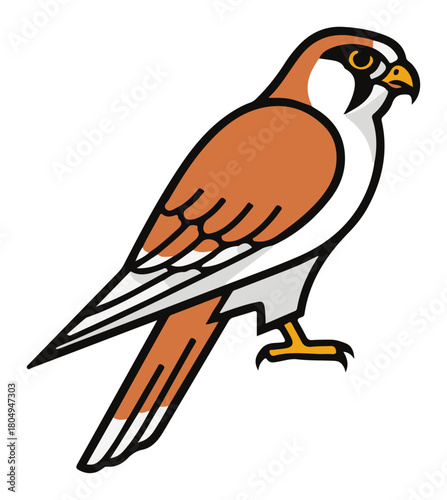 Falcon or kestrel bird of prey vector mascot logo