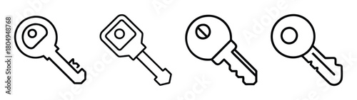 Illustration of different types of keys for security, access, and lock mechanisms vector art