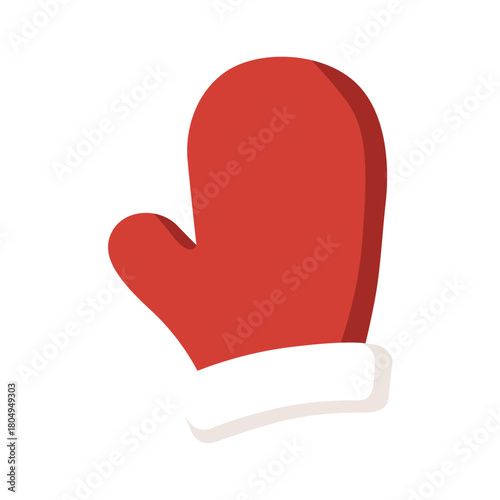 guante, guante de santa, santa, papa noel, navidad, rojo, icono, vector, símbolo, ilustración, exclamación, firmar, acné, designio, apuntar, mano