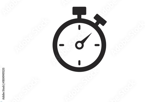Simple black and white stopwatch icon for time measurement.