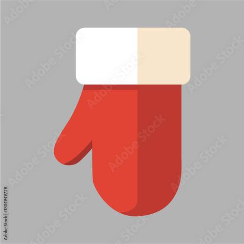 guante, guante de santa, santa, papa noel, navidad, rojo, icono, vector, símbolo, ilustración, exclamación, firmar, acné, designio, apuntar, mano