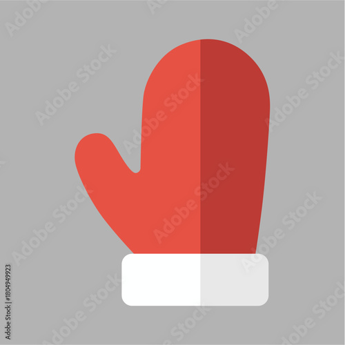 guante, guante de santa, santa, papa noel, navidad, rojo, icono, vector, símbolo, ilustración, exclamación, firmar, acné, designio, apuntar, mano