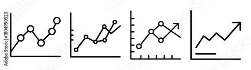 Stock market trend analysis: line graph charting business growth and financial performance indicators