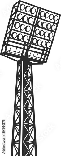 Stadium Floodlight Tower Illustration.