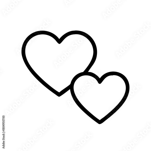 Two hearts overlapping each other isolated on