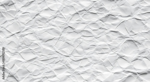 Close up textured background of crinkled white paper